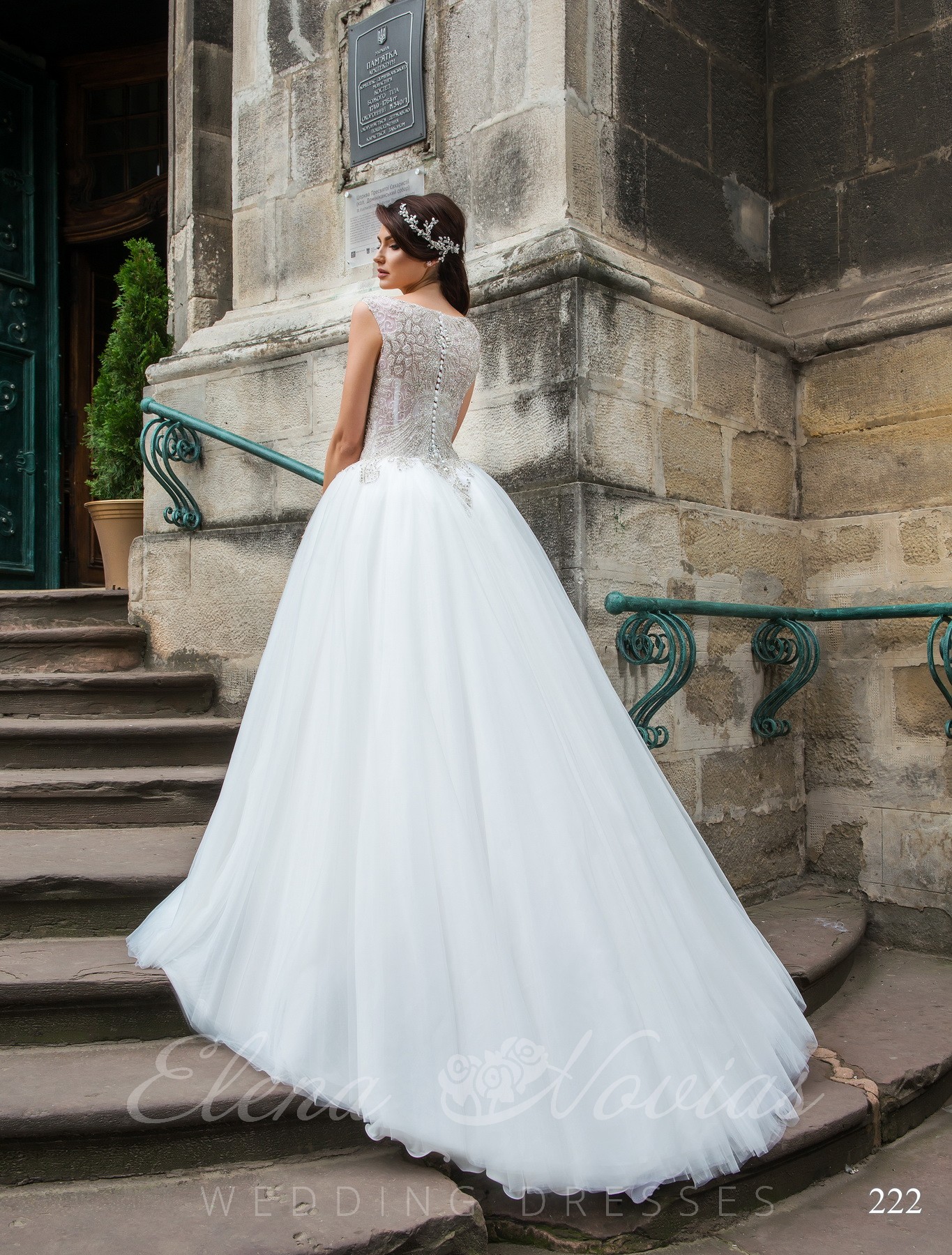 Wedding dress with transparent corset model 222